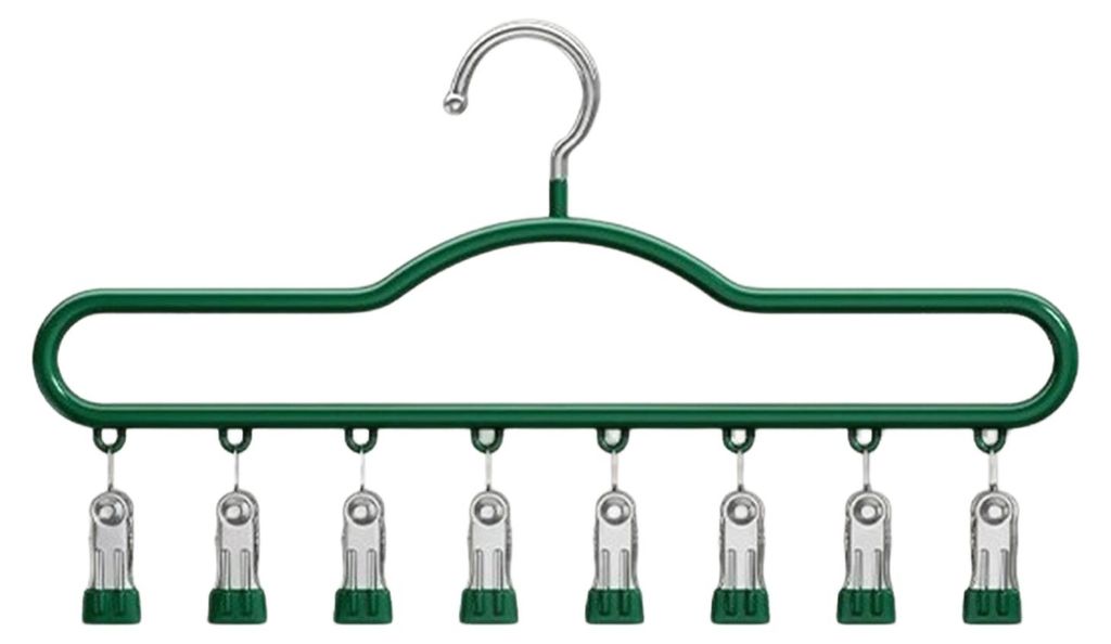 1/2/3-teiliger Kleiderbügel mit 8 Clips, multifunktionaler Aufbewahrungsbügel, platzsparender Hängeorganizer für Jeans, Röcke, Schals, Gürtel...