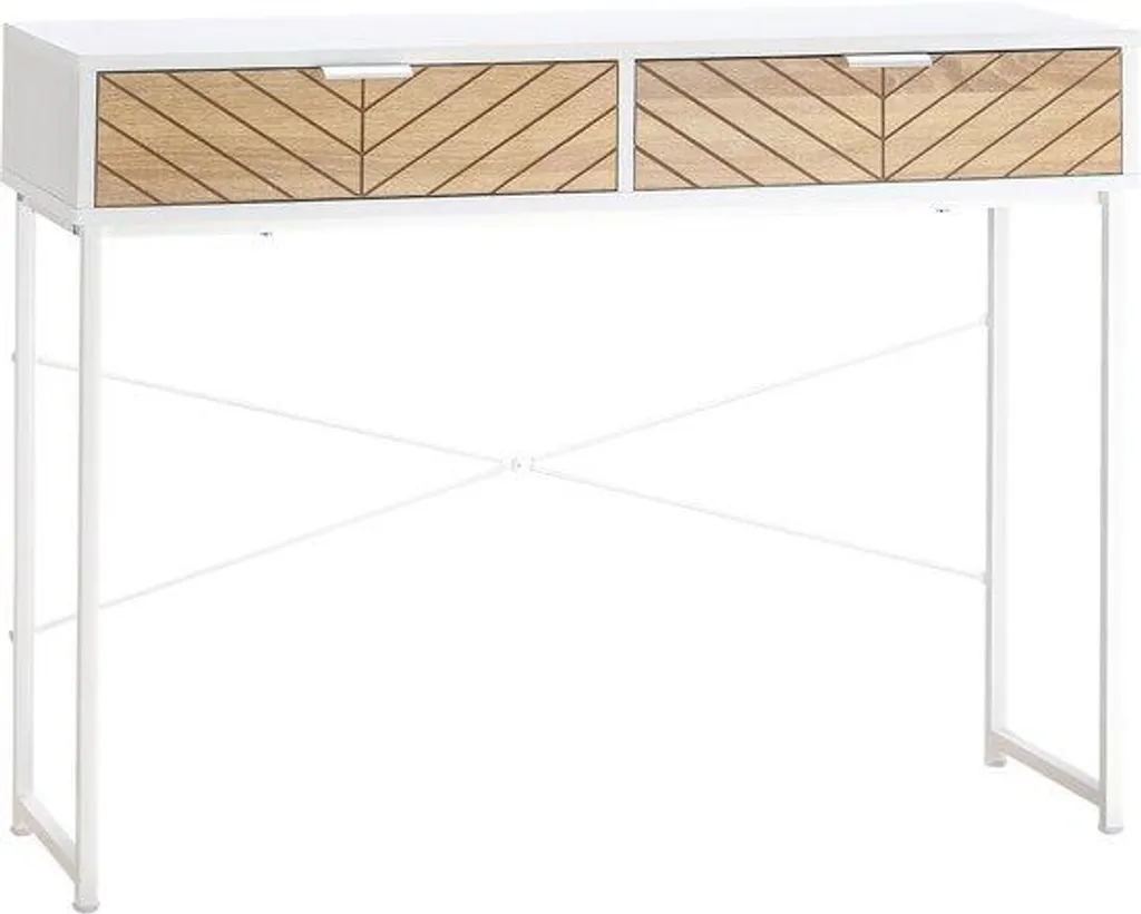 Petite table console de couloir en chêne avec tiroirs pour un rangement chic
