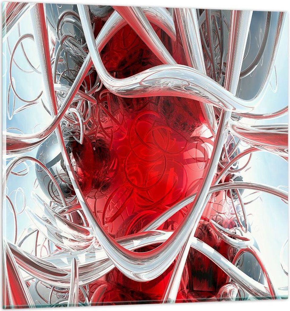 Bilder auf glas - Abstrakt zusammensetzung 3d grafiken - 70x70cm - Glasbilder - Wandbilder - Kunstdruck - Wanddekoration aus Glas - Glas Bilder - W...