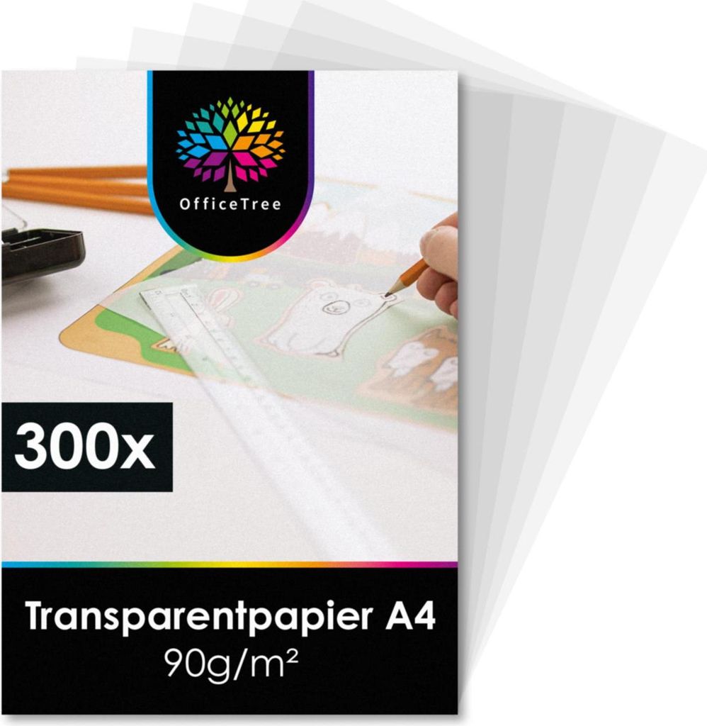 OfficeTree 300 Blatt Transparentpapier DIN A4 - 90 g/qm (wp)