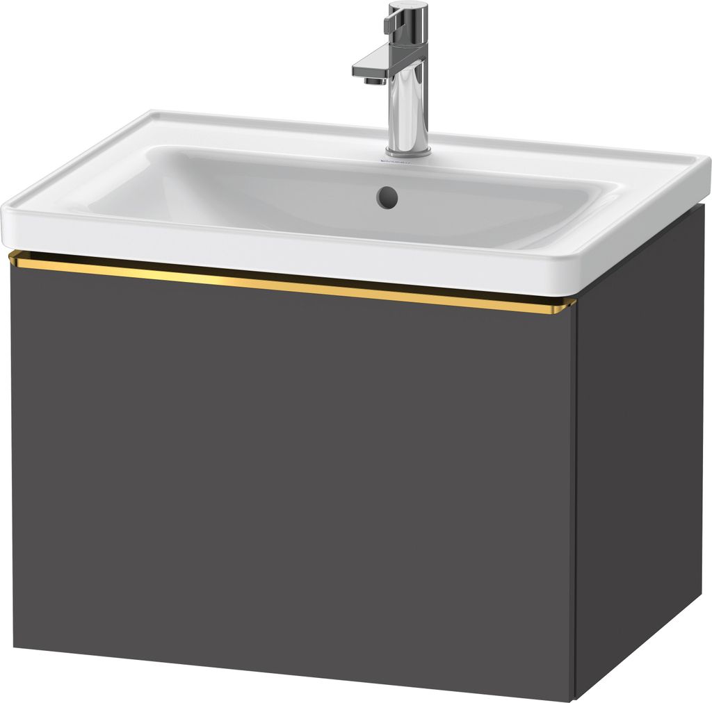 Duravit D-Neo Waschtischunterbau wandhängend, 634x440x452mm, 1 Auszug, mit Griff Gold poliert, DE4254034490000