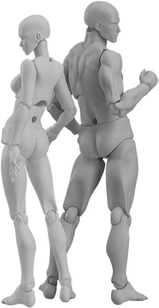 Lot de 2 Figurines Articulées Homme et Femme pour Dessin et Art 30cm