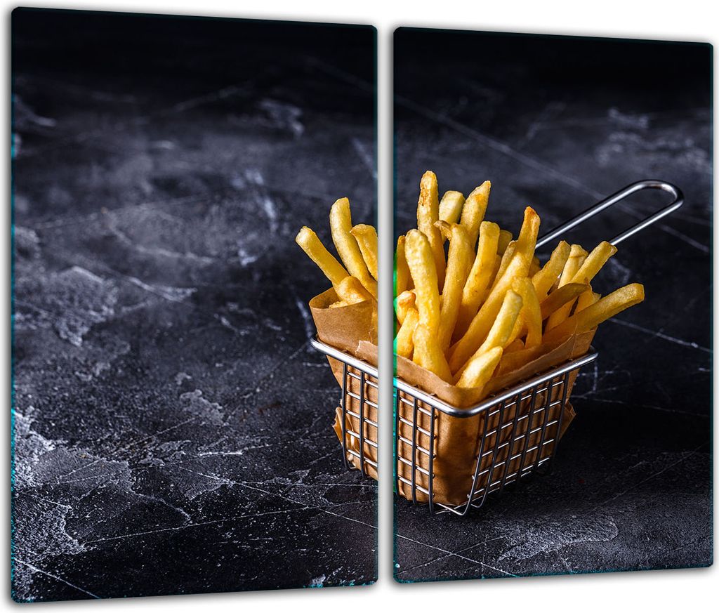 Herdabdeckplatten Glaskeramikkochfeld-Abdeckung Spritzschutz Glas 60x52cm Chips