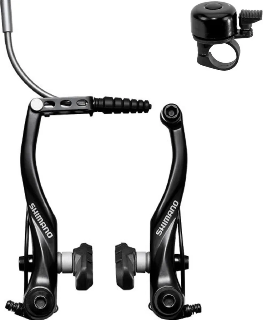 Paire de Freins V-Brake Shimano Alivio BR-T4000 Noirs et Sonnette Offerte