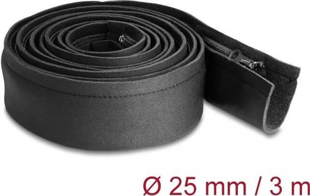 Delock Gaine de Câble Néoprène Flexible 3m x 100mm Noir Haute Qualité
