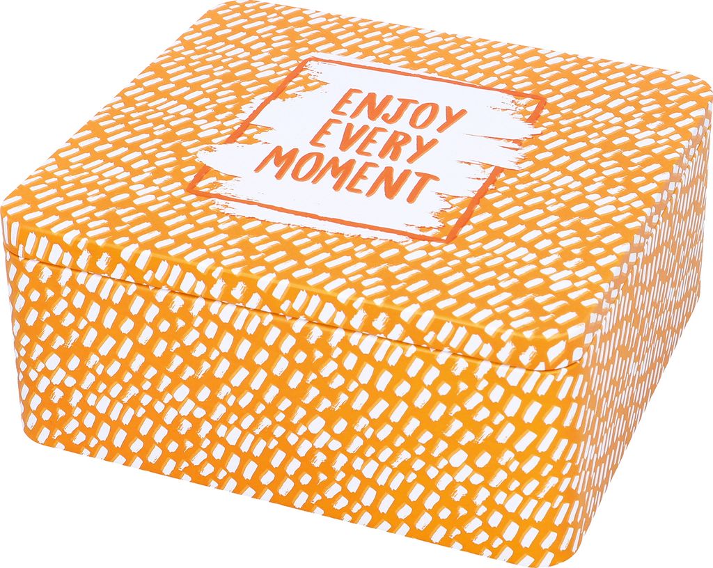 BIRKMANN Geschenkbox mit Spruch, orange, 21 x 19 cm, H 9 cm, aus robustem Weißblech, 439825