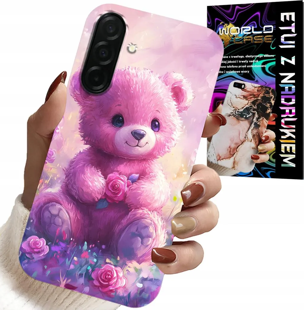 Set Custodia Orsetto Rosa Samsung Galaxy A56 5G e Vetro Protettivo