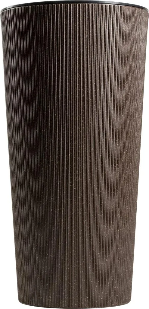 Bac à plantes marron strié 57x29 cm - Cache-pot moderne grand format - 4