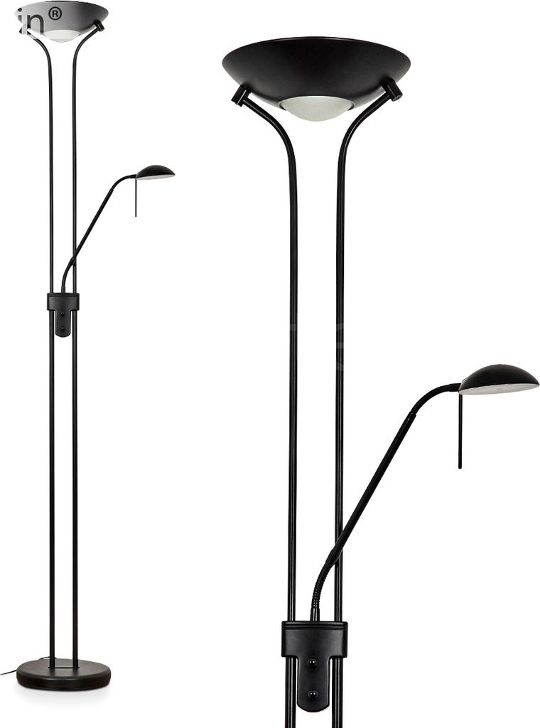 Lainate moderne Bodenlampe aus Metall/Glas in Schwarz/Weiß