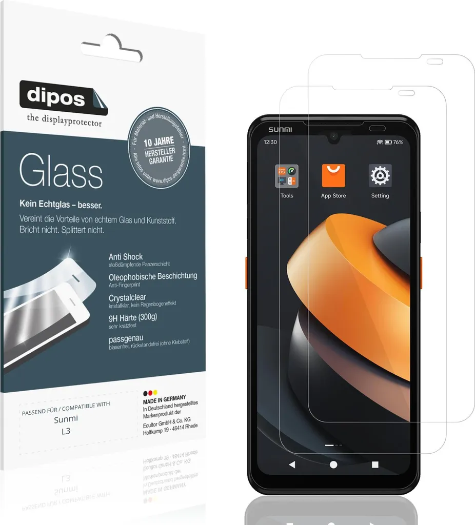 Protezione Vetro Flessibile 9H per Sunmi L3 | Kit 2 Pellicole dipos