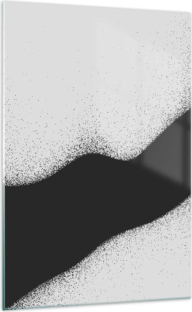 Bilder auf glas - Einteilig - Schwarz Staub Weiß - 70x100cm - Glasbilder - Wandbilder - Bilder - zum Aufhängen bereit - Wanddekoration aus Glas -...
