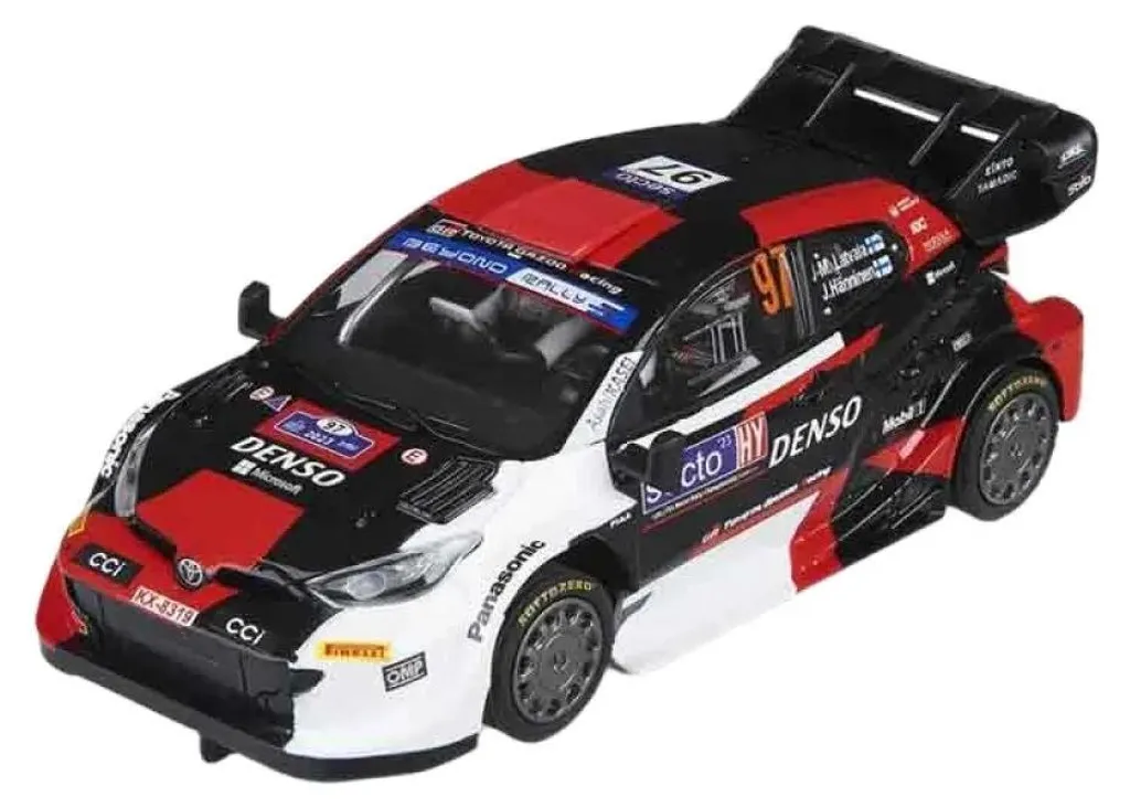 Voiture Scalextric Toyota Yaris WRC anti sortie de piste 1:32