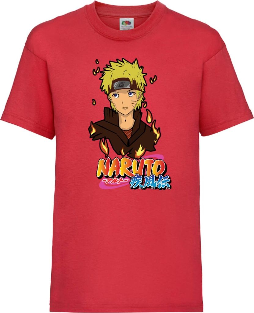 Kinder T-Shirt Japan Animation Manga Anime Comics Naruto Uzumaki 02 Var-032 Naruto Uzumaki, 5-6 Jahr - 116 / Rot