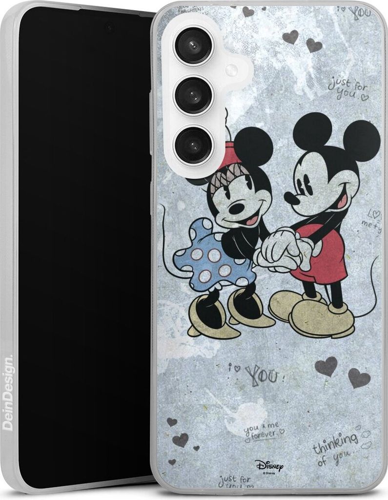 DeinDesign Slim Hülle für Samsung Galaxy S24 FE 5G Silikon Case Ultra Dünn Handyhülle Disney Mickey & Minnie Mouse Vintage