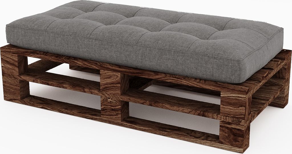 Lermowood Palettenmöbel Mpe Hocker 120 x 80 cm Eiche | Europaletten Indoor und Outdoor Lounge Gartenmöbel Holz Gartenmöbel Set Lounge Möbel Ter...