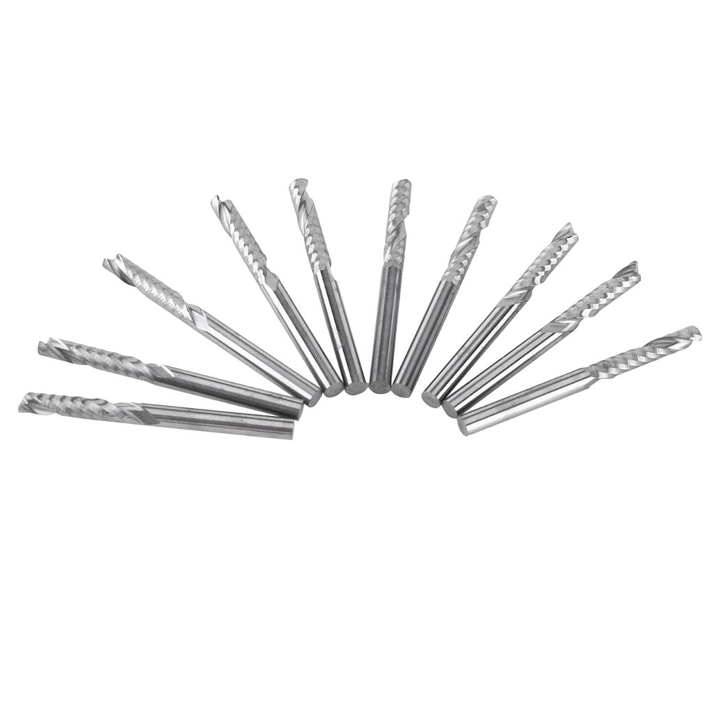 10 Stück Wolframkarbid-Spiralschaftfräser, Einzelflöte, Fräser, CNC-Fräser, 4 mm Schaft