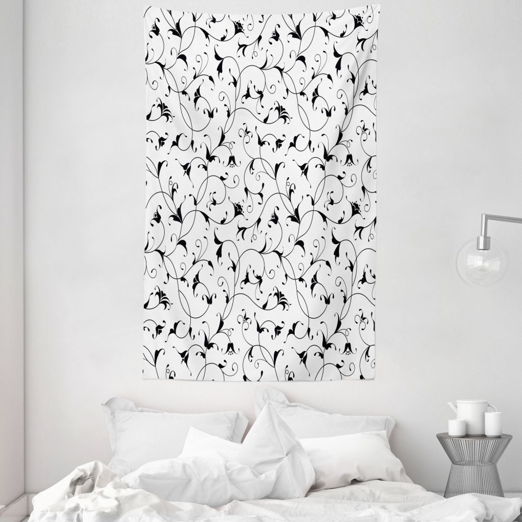 ABAKUHAUS Blumen Wandteppich und Tagesdecke, Oriental Leaf Designs aus Weiches Mikrofaser Stoff Waschbar ohne Verblassen Digitaldruck, 140 x 230 cm...