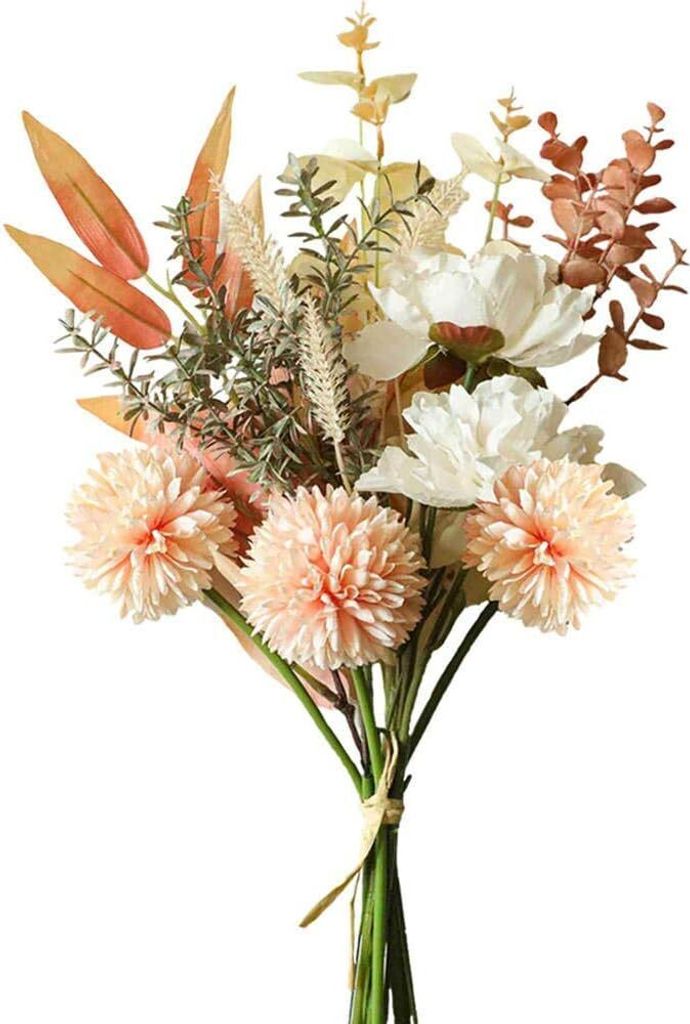 Kunstblumen Künstliche Pflanzen Blumen Deko Seidenblumen Hortensien Blumenarrangements Kernstück Hochzeit Blumenstrauß(Champagner)