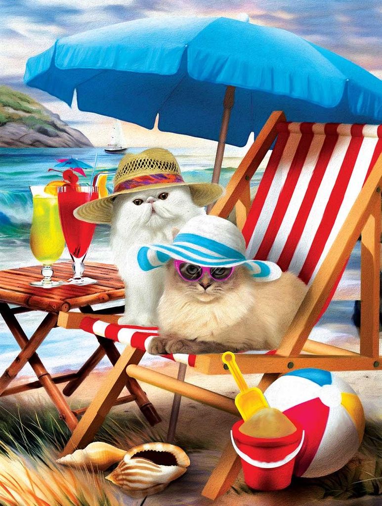 SunsOut Puzzle XXL Teile - Beach Cats - 300 Teile Puzzle