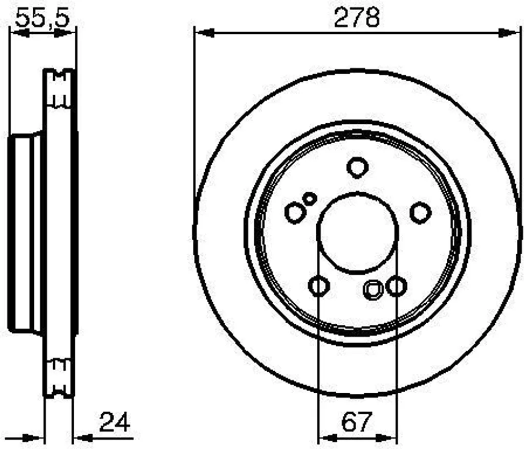 Disque de frein arrière plein pour Mercedes-Benz Classe C W202 et W124