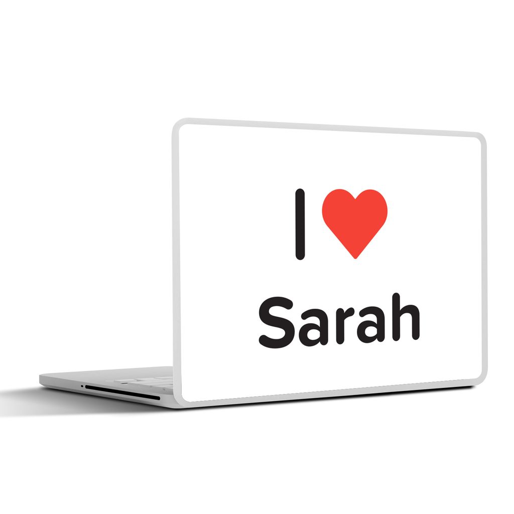 MuchoWow Laptop Aufkleber Sticker Cover Ich liebe - Sarah - Mädchen 36.5x27.5 cm - Laptop-Sticker