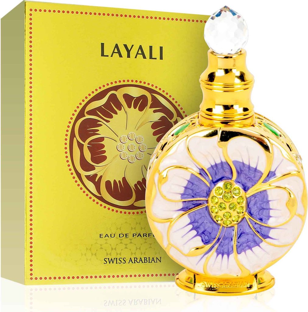 A perfume bottle and its box are displayed against a white background.
