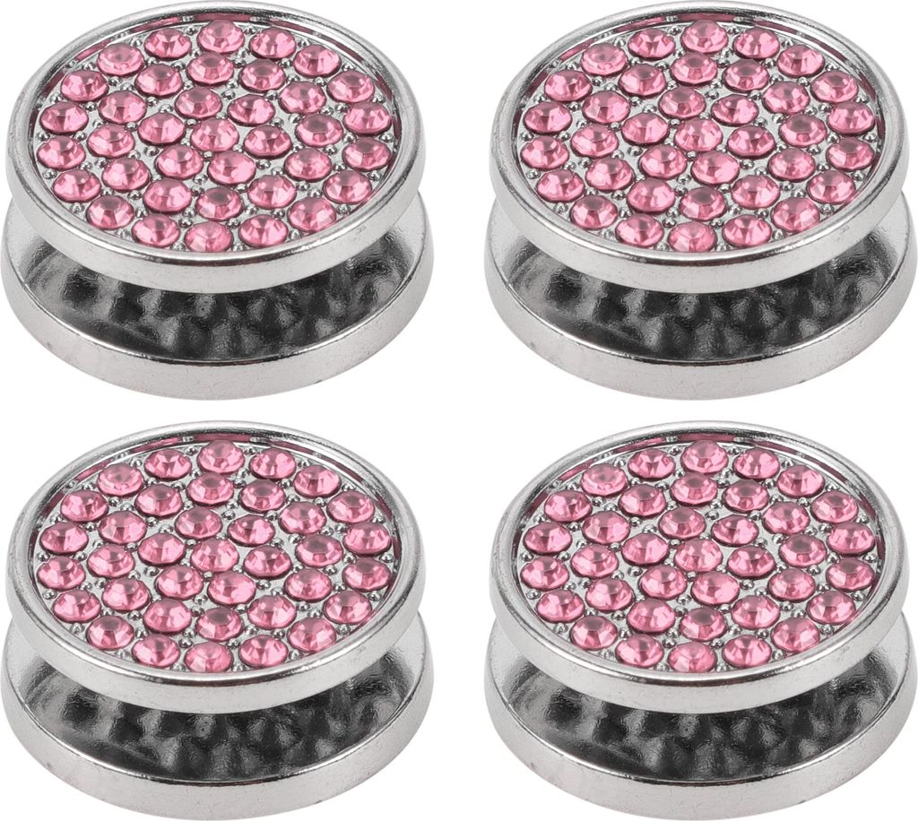 4 Stk. Universelle Auto-Aufbewahrungshaken für jedes Auto, SUV, Van, LKW Auto Klebehaken Robustes Metall Strass Pink 0,91"x0,91"