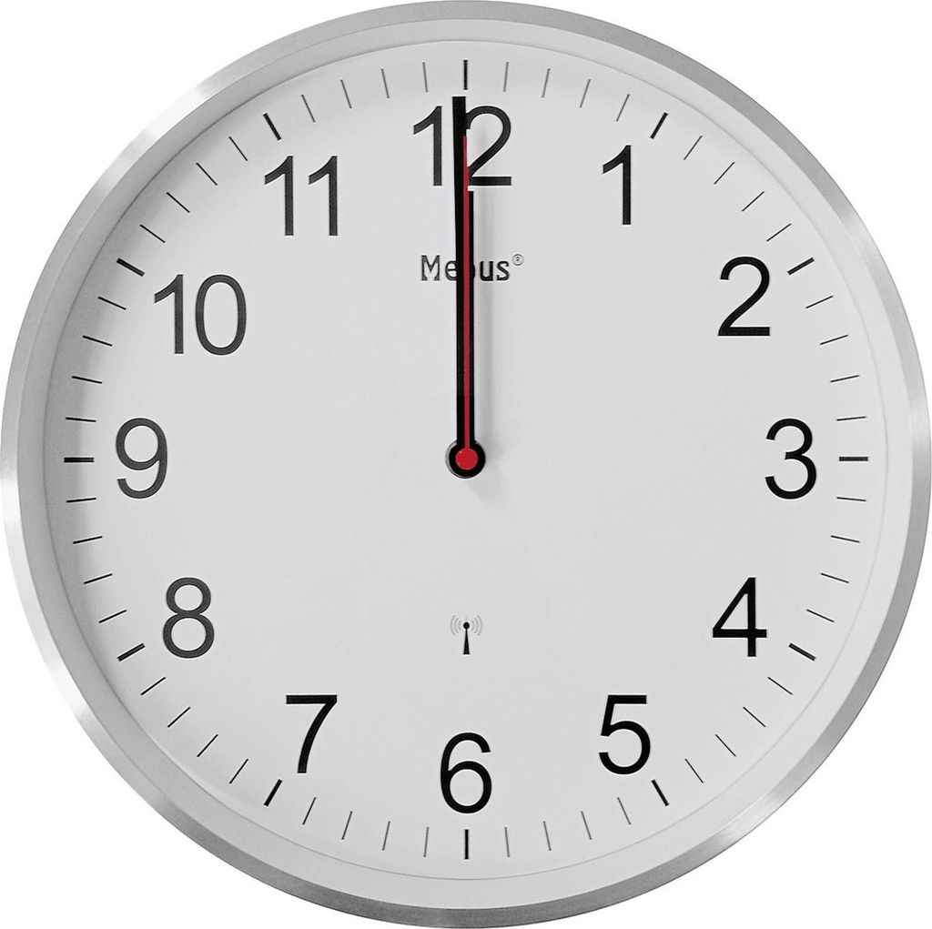 MEBUS Funk-Wanduhr silber Produktbild 