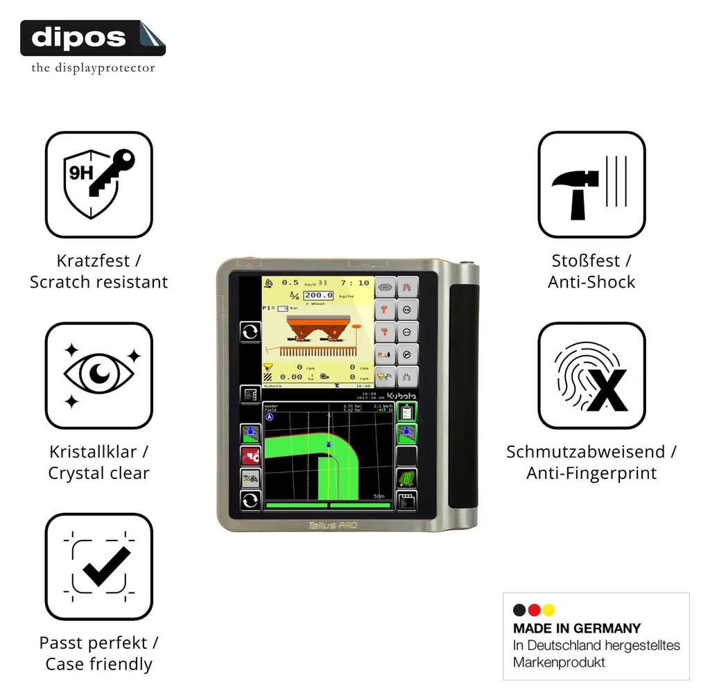 Double protection d'écran pour moniteur Kverneland IsoMatch Tellus PRO 9H