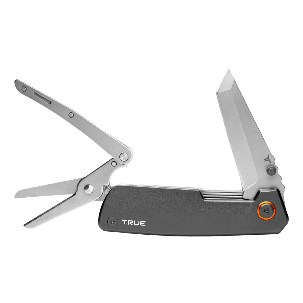 True Utility Dual Cutter Couteau de Poche à Double Lame en Acier Inox