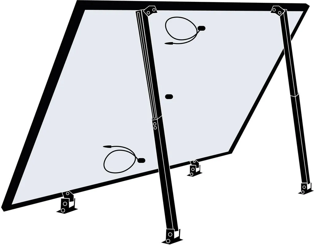 Support Panneau Solaire pour Camping-car et Toit Plat - Kit 30-60° Noir