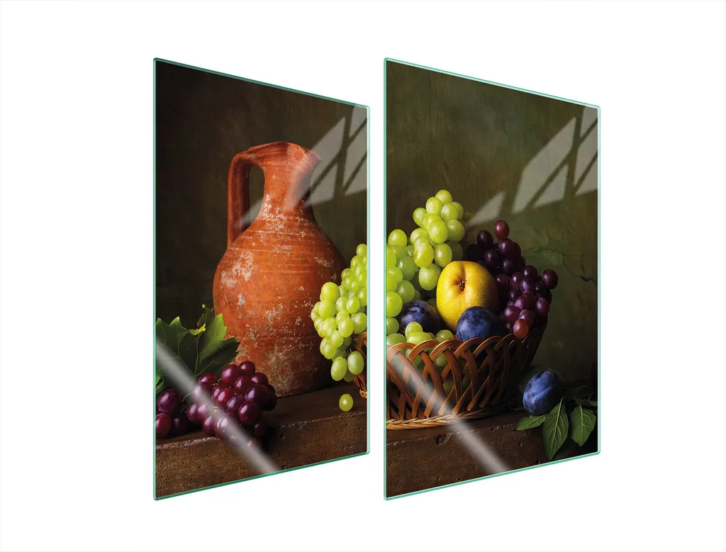 Protezione Piano Cottura 35x52 in Vetro Temperato - Set 2 Taglieri Frutta