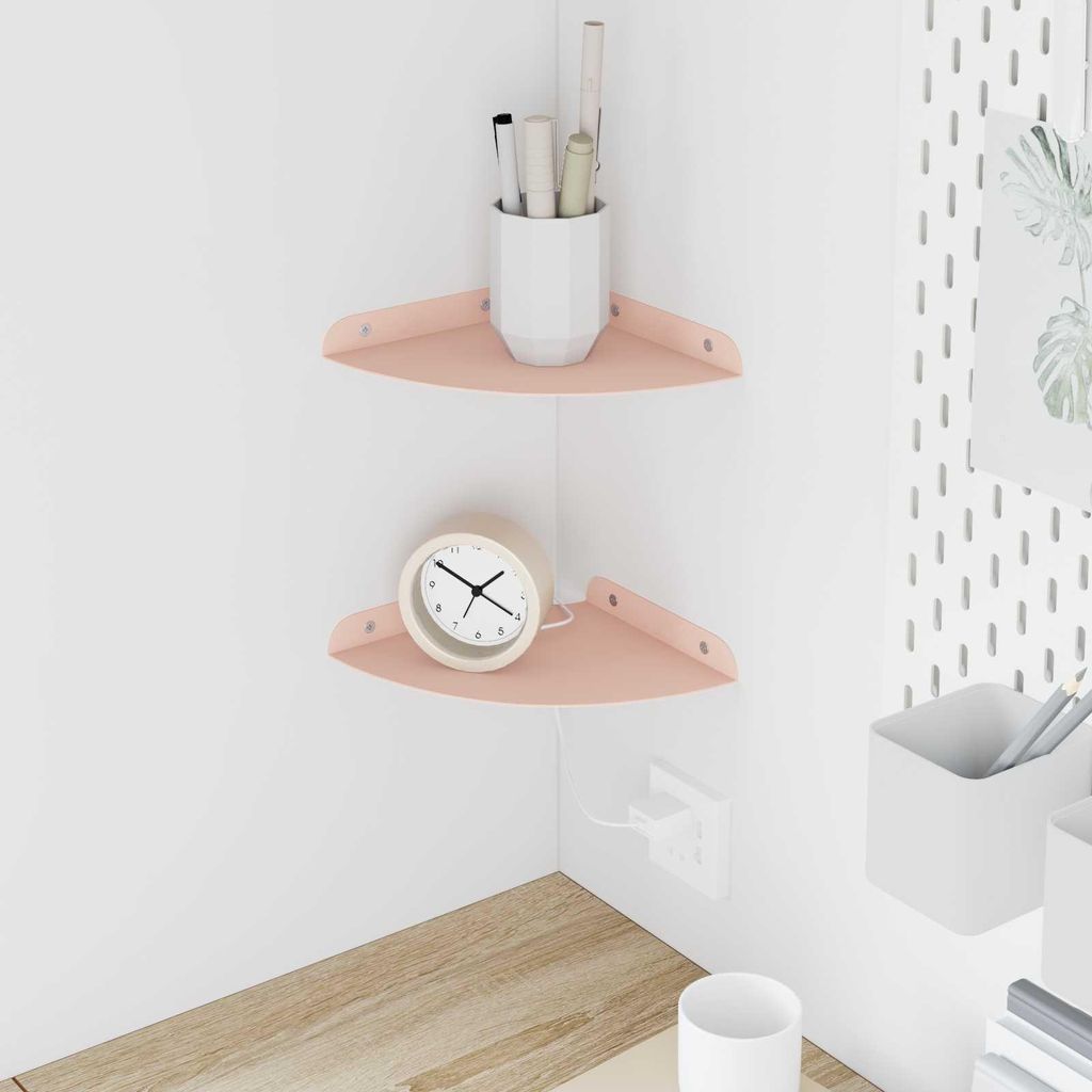 Maison Exclusive - Schwebendes Regal mit Regal 2 pcs Rosa 18 x 18 x 2 cm