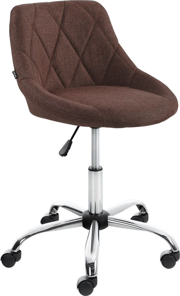CLP Arbeitshocker Lazio drehbar mit Chromgestell Farbe:braun;Material:Stoff