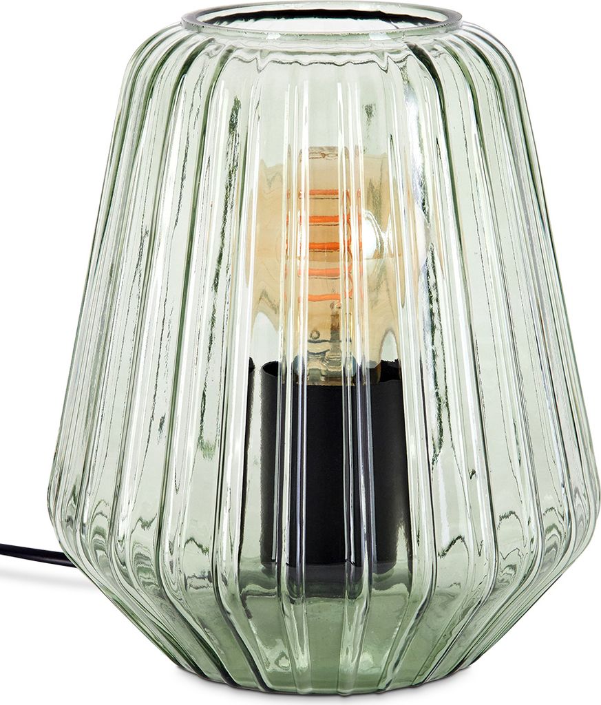 Prato Tischlampe aus Metall/Glas in Schwarz/Grün