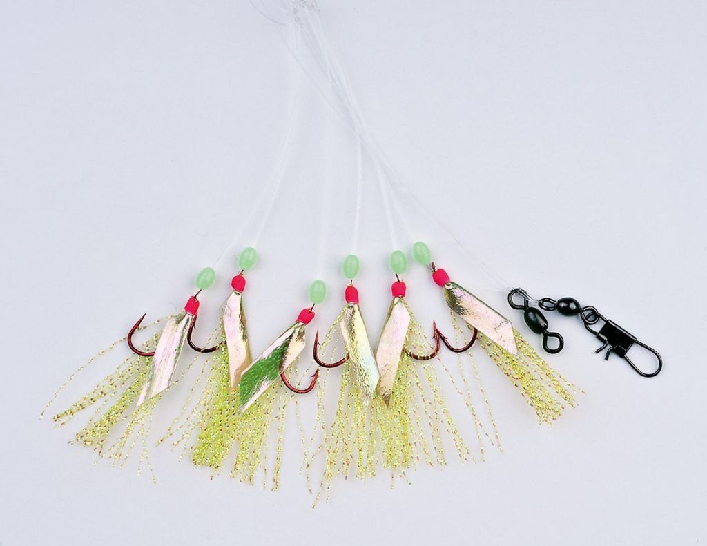 Behr Heringssystem mit echter Fischhaut an 6 Haken Gr. 8 Meeresvorfach