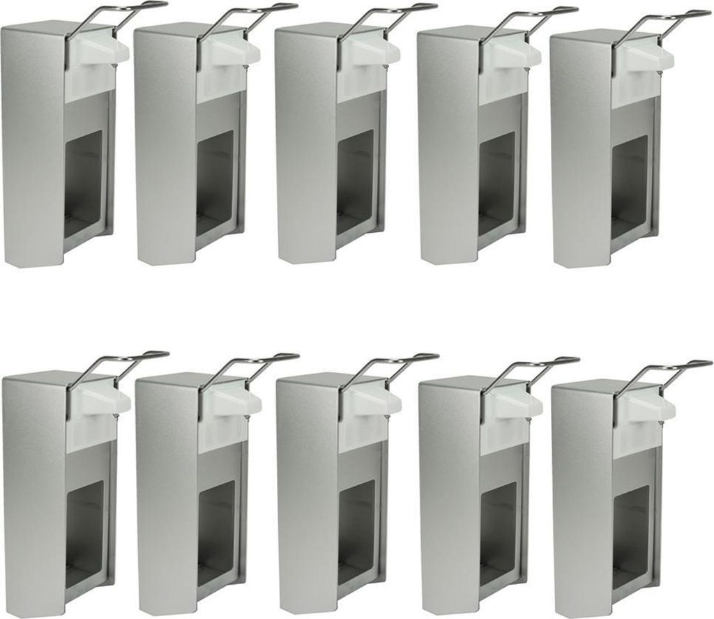 10 Desinfektionsspender Alu 500 ml Euronorm - kurzer Hebel - Frontplatte
