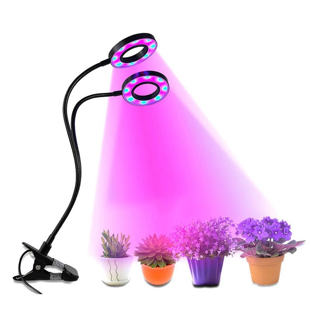 20W LED Pflanzenlampe 2 Kopf Voll Spektrum Dimmbar Pflanzenleuchte mit Timer DE 