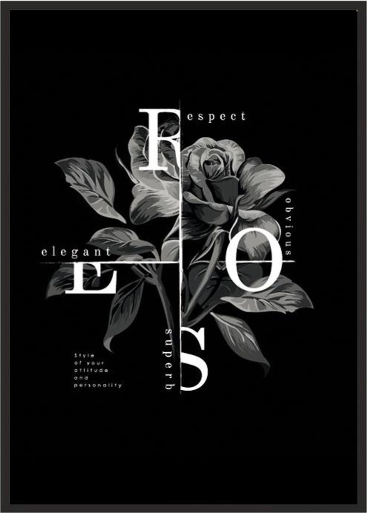 Bildplakat im Rahmen 53x73 cm Rose P1080
