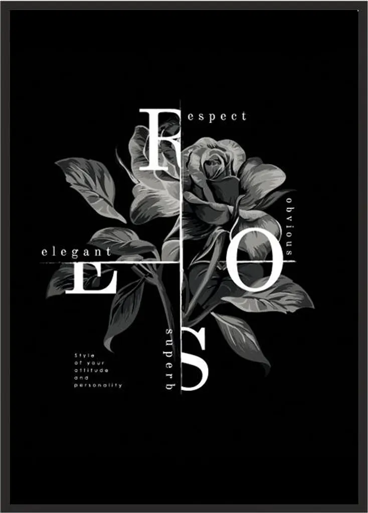 Poster fotografico in cornice 53x73 cm Rosa P1080