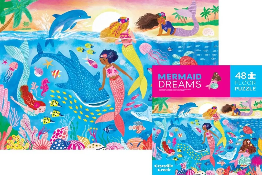 Puzzle géant Crocodile Creek 48 pièces Les Rêves des Sirènes dès 4 ans