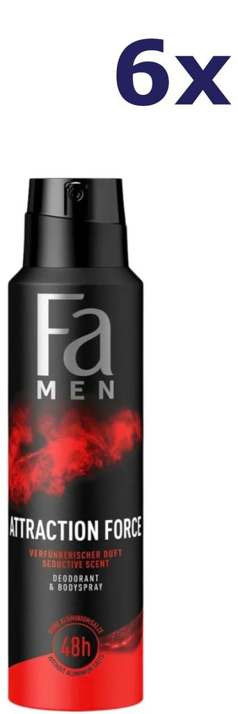 6x Deospray 150 ml Men Attraction Force Produktbild 