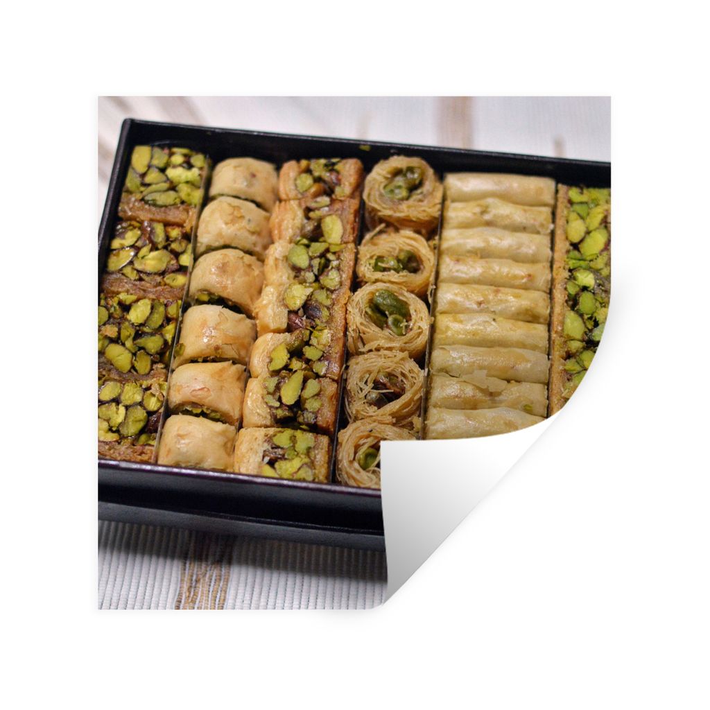 MuchoWow Wandtattoo Wandsticker Wandaufkleber Baklava aus dem Libanon 80x80 cm Selbstklebend und Repositionierbar - Wierderverwendbar - Selbstkle...
