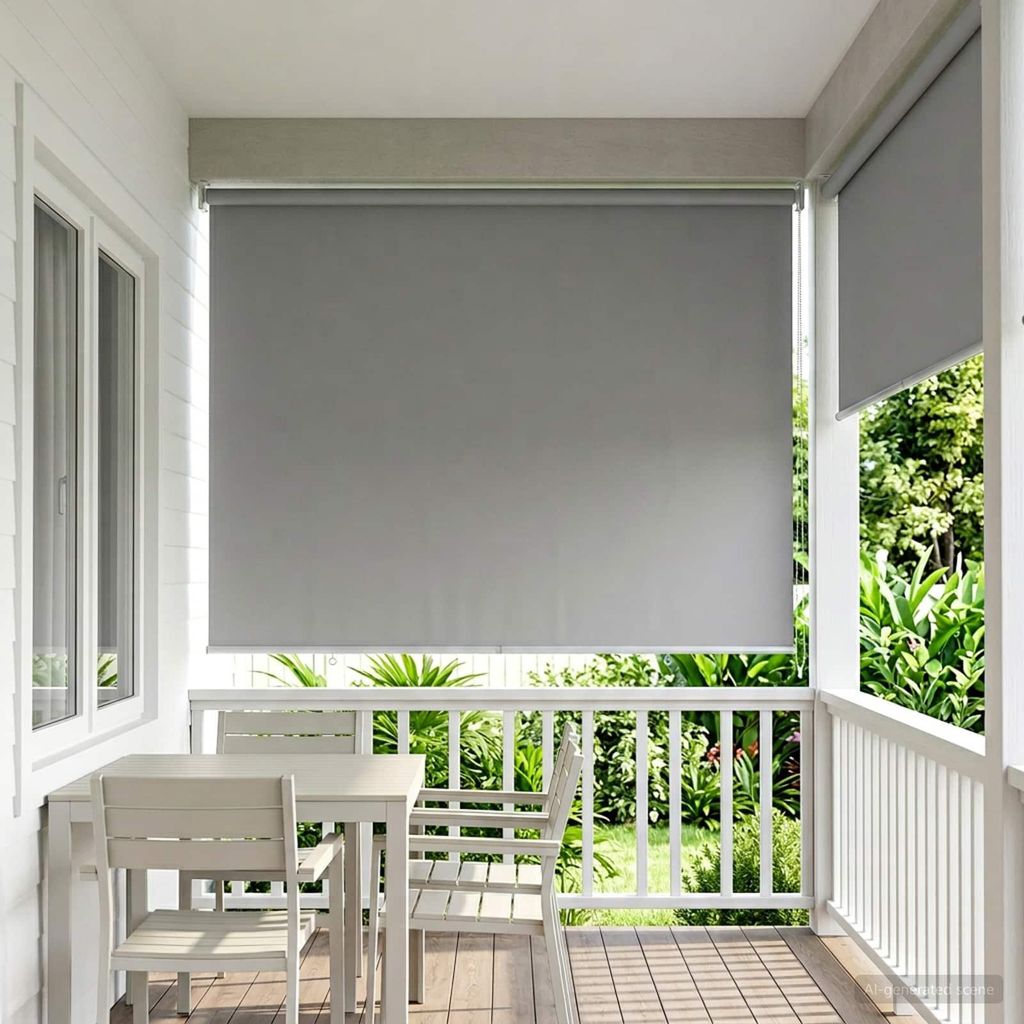 Rollo mit UV-Schutz Hellgrau 120 x 230 cm Polyester