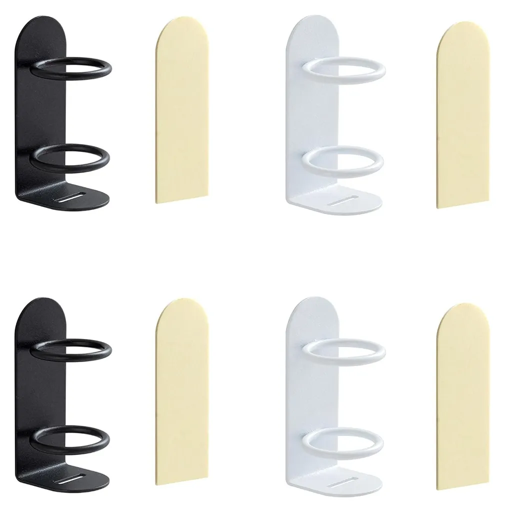 Lot de 4 Porte-brosses à Dents Électriques en Acier Carbone Noir et Blanc