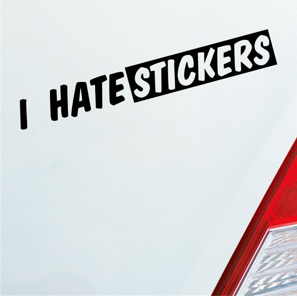 Auto Aufkleber I Hate s Lustig 19x25 cm Schwarz Matt Sticker Heckscheibenaufkleber