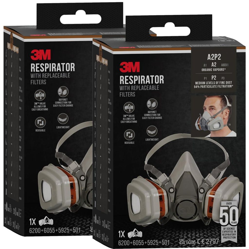 3M™ Atemschutzmaske 2er Set 6002KIT Masken Austauschbaren Produktbild 