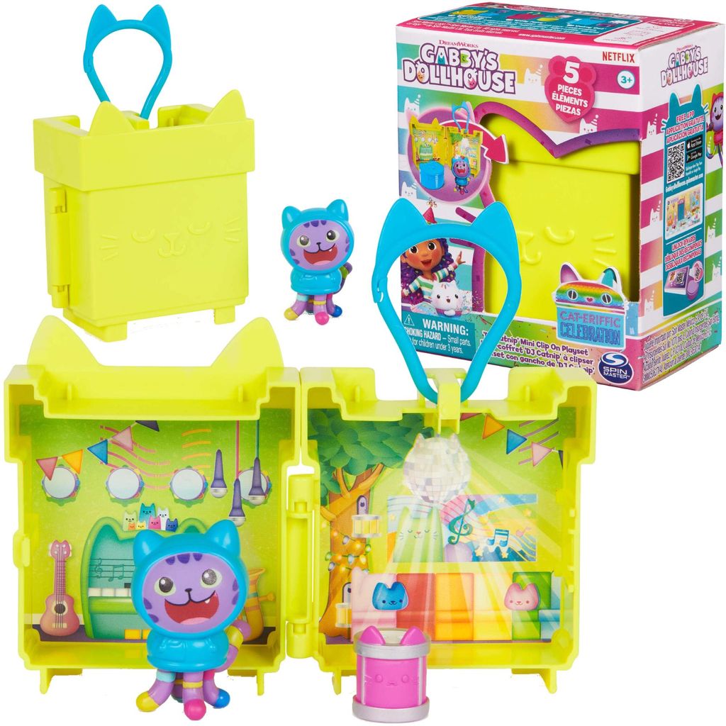Gabby's Dollhouse DJ Catnip Figur + Minibox Zimmer Schlüsselanhänger Gabby's Dollhouse
