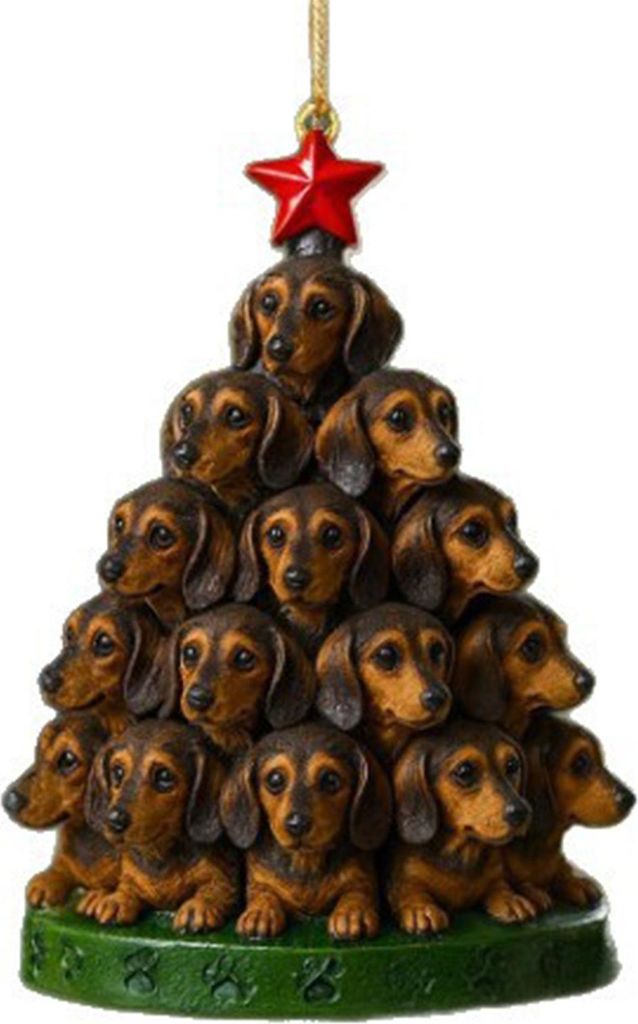 Weihnachtliche Acryl-Hunde-Hängedekoration für Feste, Winter, Weihnachtsbaum, 2D-flache Acryl-Welpen-Hängedekoration, Geschenk für Hundeliebhaber
