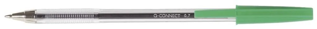 Lot 20 stylos billes Q-Connect KF34045 Verts écriture fluide pointe 1mm
